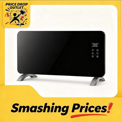 Black glass smart panel - black,