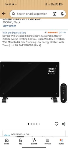 Devola 2000w smart - 2000w, glass