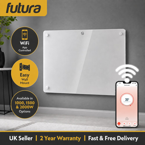 Futura glass panel heater - glass,