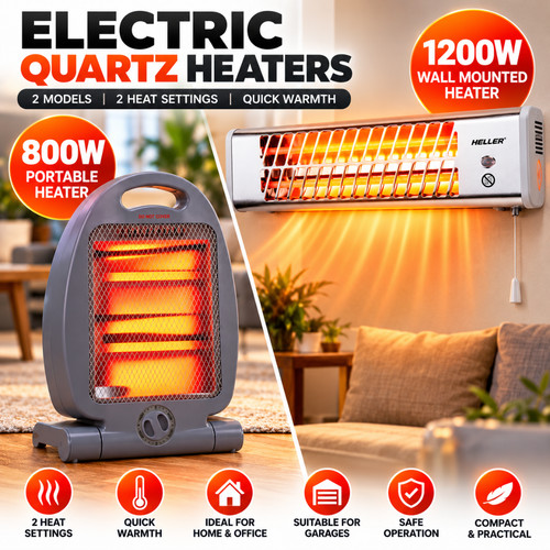 Electric quartz heater 800w - electric,
