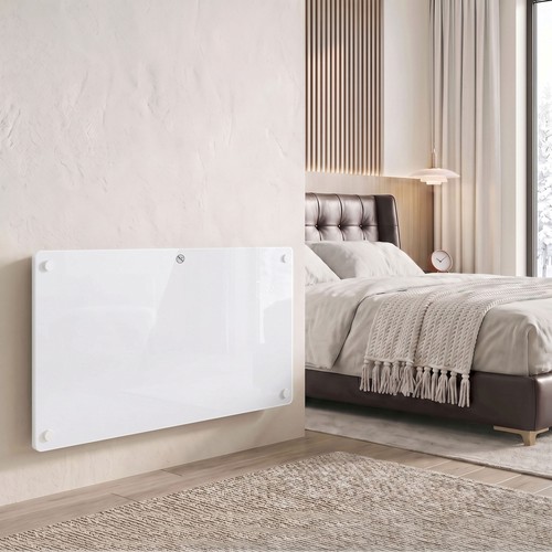 Glass panel heater 1500w white - heater,